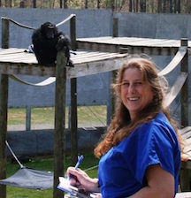 Amy Fulz with Chimp