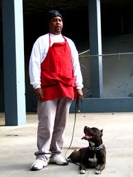 Cornelius Austin with Pit Bull