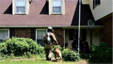 Firefighter with dog