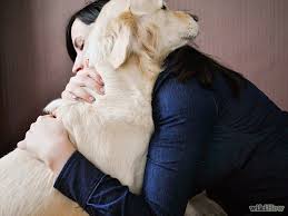 Woman Hugging Dog