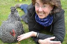 Lauren Scheuer with chicken