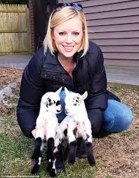 Leanne Lauricello with Goats