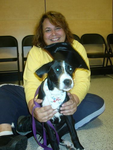 Melinda Metz with Dog