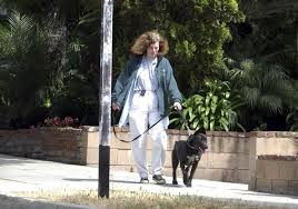 Paula Poundstone Walking her Dog  