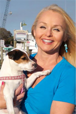 Host Christine van Blokland with Dog