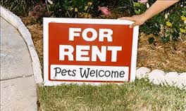 Rental Sign allowing pets