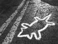 Chalk outline of roadkill