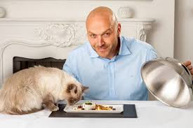 Simon Rimmer with gourmet cat food