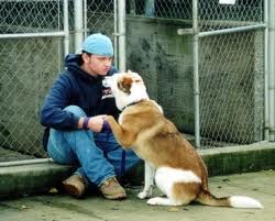 Teenage boy with dog