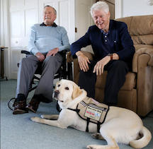 Presidents Bush and Clinton with Sully