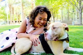 Fiona Gilbert and Koda in Park