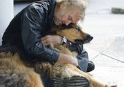 Homeless Man with Dog 