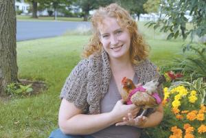 Julie Baker with Chicken