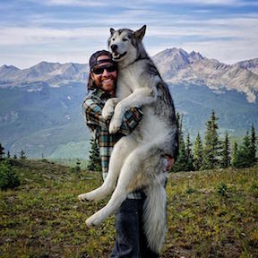 Kelly Lund holding Loki