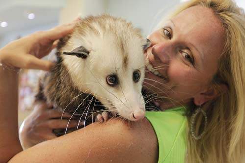 Lea Murray with Opossum