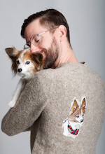 Man Wearing Shirt with Dog's Picture