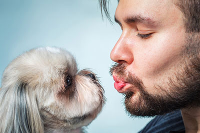 Man with Beard and Dog