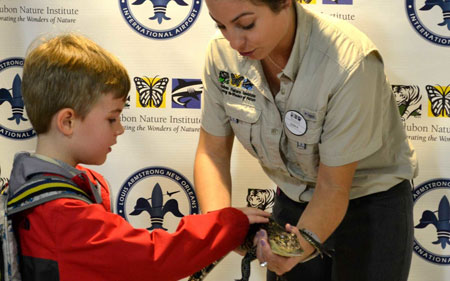 Boy Petting Alligator